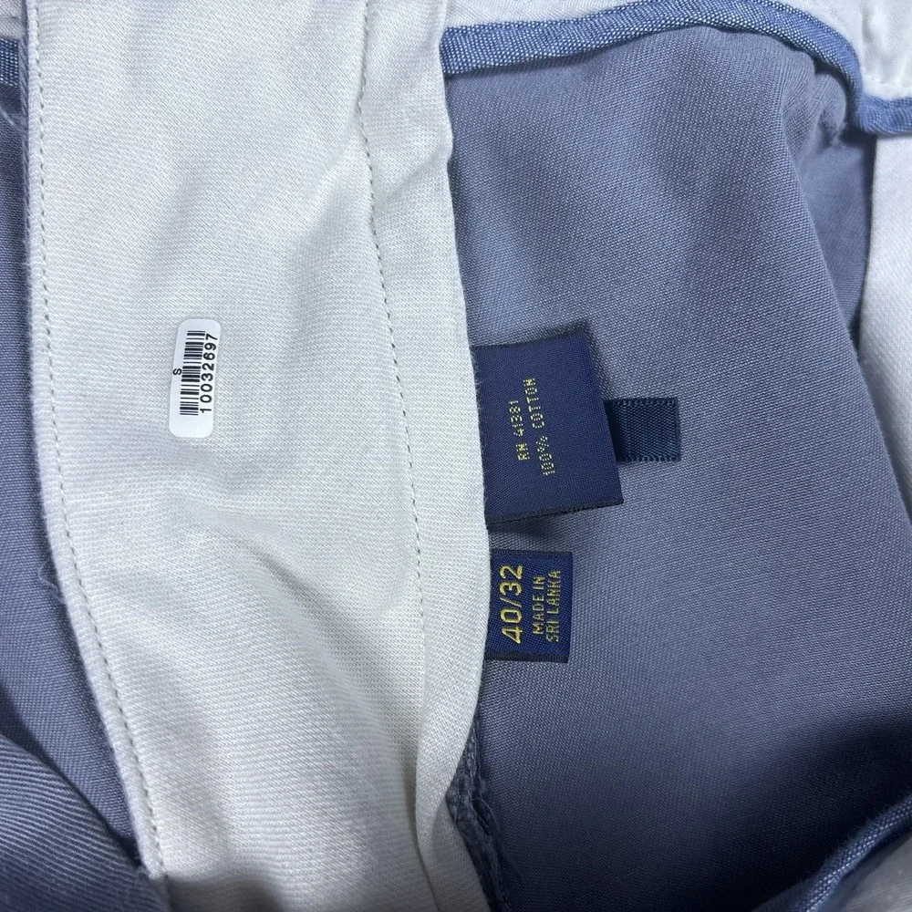 Polo Ralph Lauren Classic Fit Chino Pants Blue Mens 40x32 Cotton Flat Front